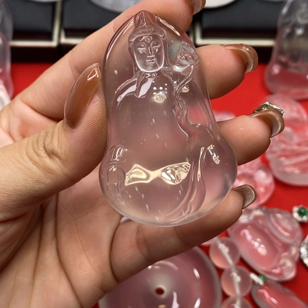 明***g石英质玉未镶嵌吊坠