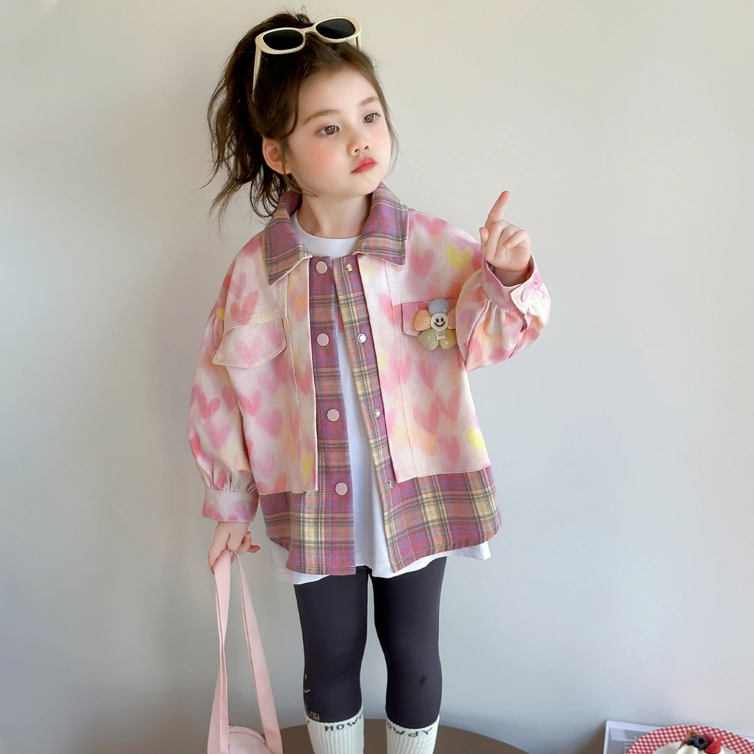 女童外套2025新款秋季女孩韩版洋气时髦牛仔夹克女宝宝小童秋装潮
