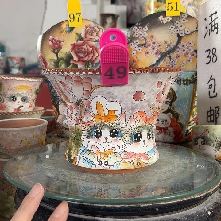 满38包邮 景德镇幸运花盆
