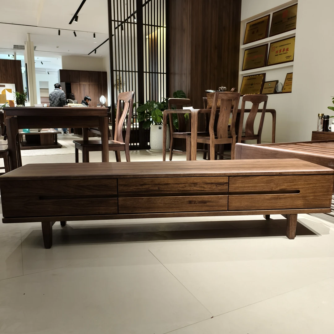 JH1803#实木电视柜乌金木客厅储物电视机柜现代简约电视柜