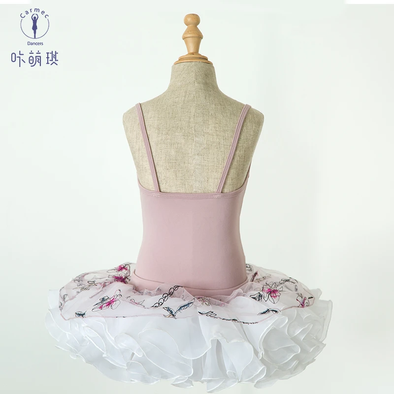 咔萌琪910儿童藕粉色纱裙