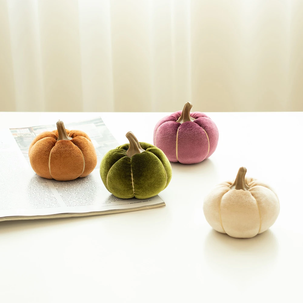 mini毛绒南瓜摆件万圣节装饰