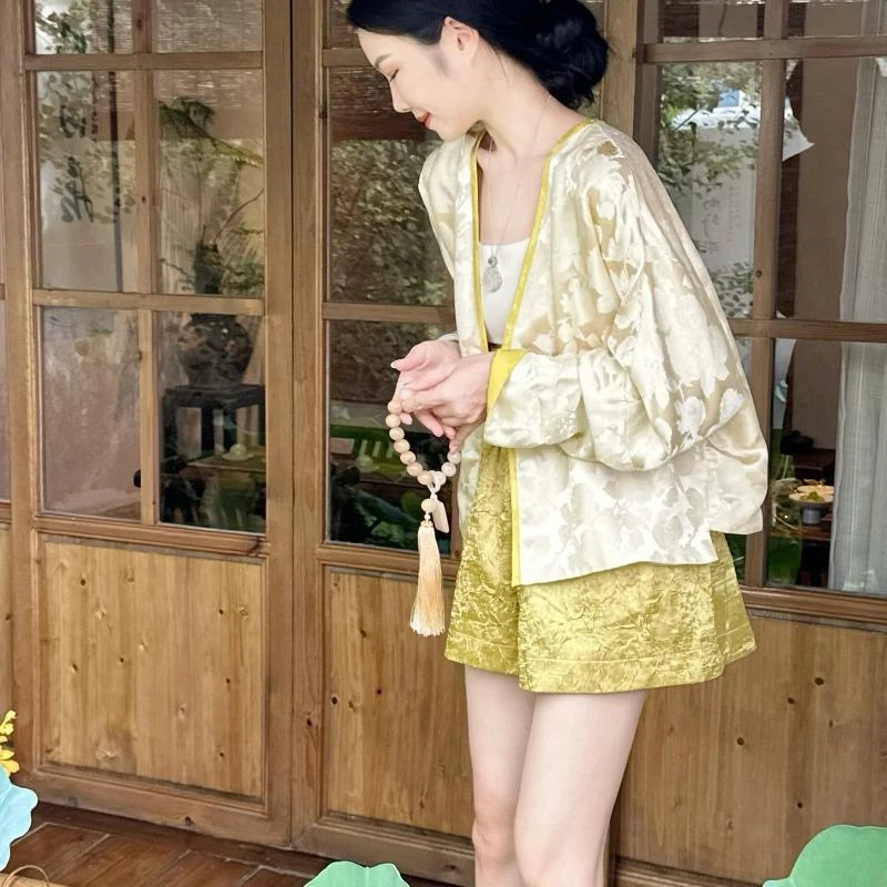 双面两穿提花盘扣国风新中式外套上衣16170高个小个子秋冬套装