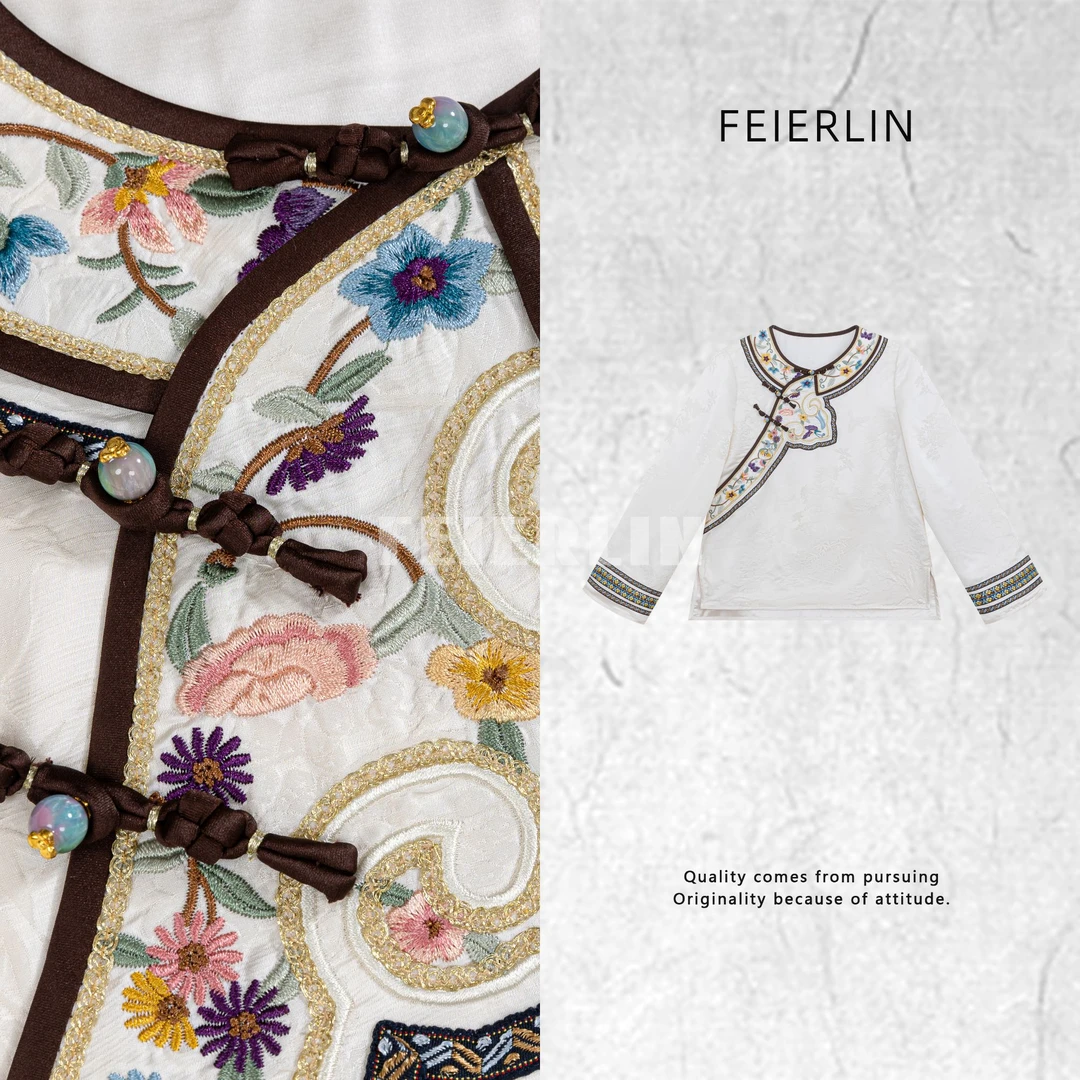 FEIERLIN- 深圳原创新中式国风女装桑蚕丝冬长袖时尚上衣90015