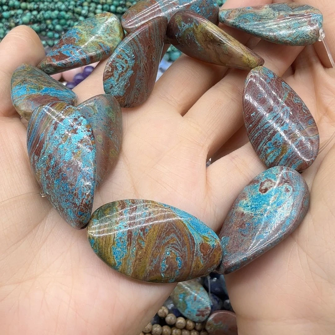 未镶嵌珠宝半成品水晶20×35凤凰钮珠一条