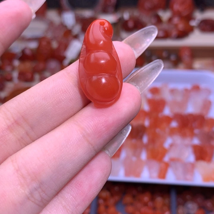 南红玛瑙合金珠宝半成品福豆76