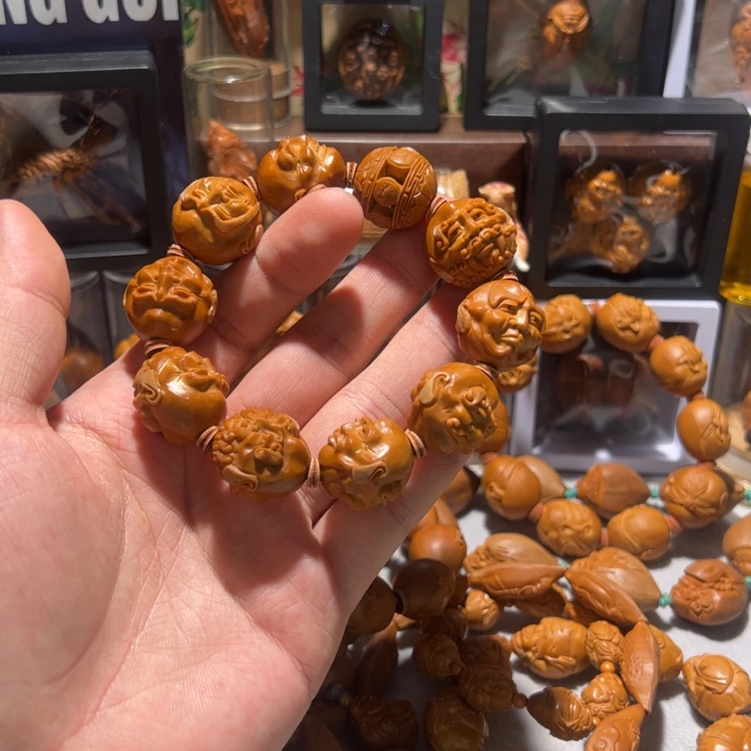 飞***。橄榄核手串/手链手工十八罗汉