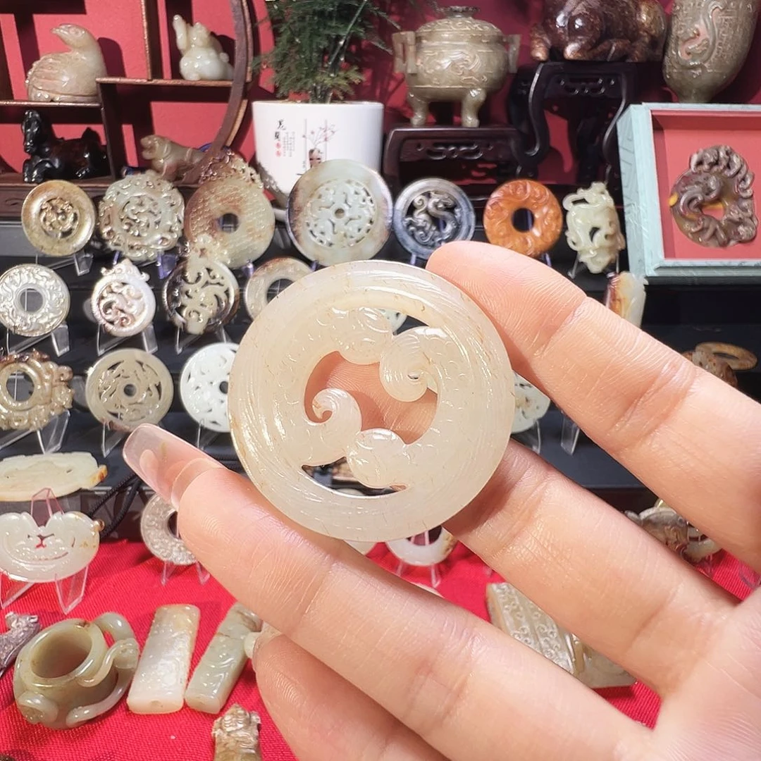 和田玉未镶嵌挂件春*