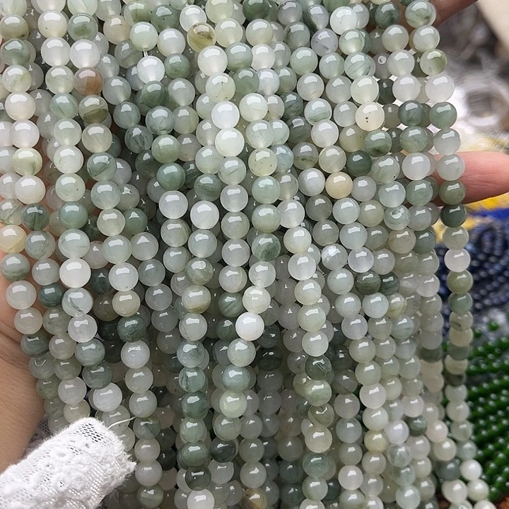 玛瑙/玉髓未镶嵌珠宝半成品2条6mm左右天山翠