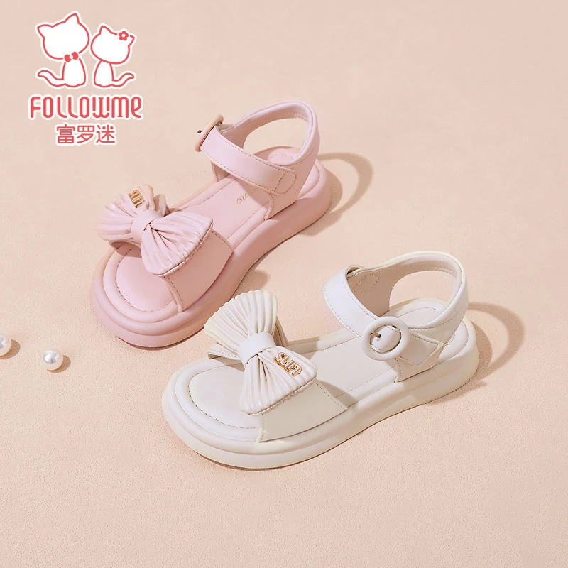 富罗迷童鞋女童凉鞋夏季新款沙滩鞋休闲舒适透气甜美平底鞋4B8502