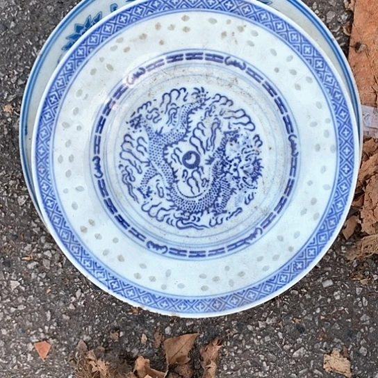 瓷片雨*草两个盘子一起10块钱啊