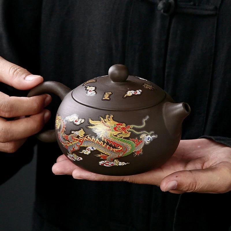 紫泥变色龙凤西施壶FL38