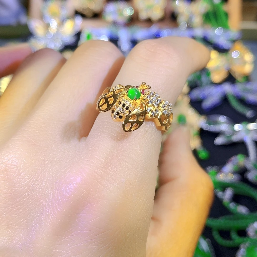 吊坠(不含链)银S925镶嵌翡翠