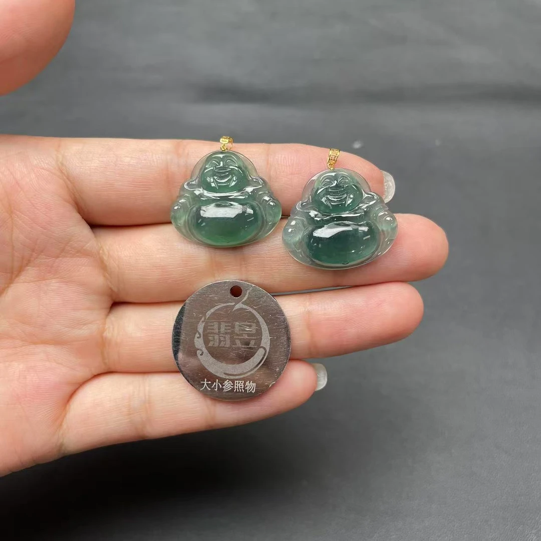 翡昱-N06-46882-724-天然A货翡翠吊坠18k金扣-多样性发其一-C