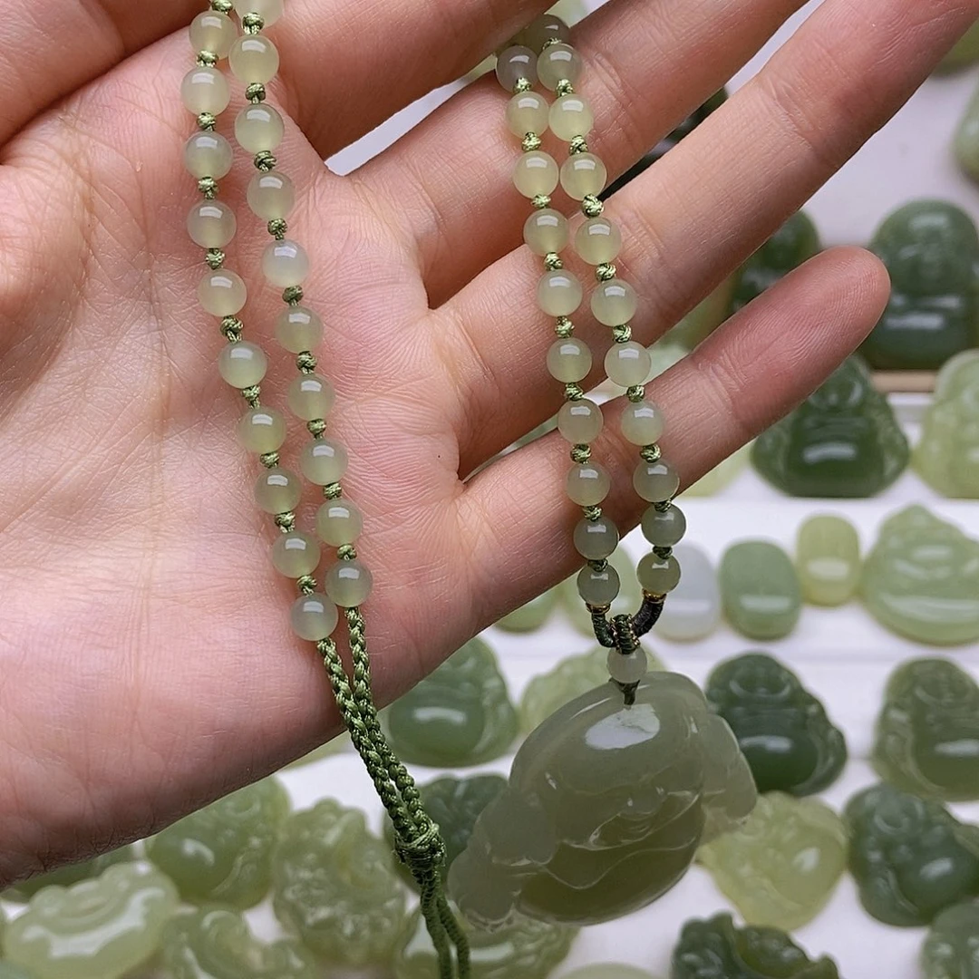 和田玉颈饰未镶嵌柠****道