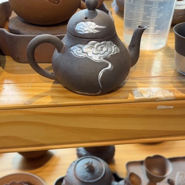 裸烧粗陶老岩泥茶具