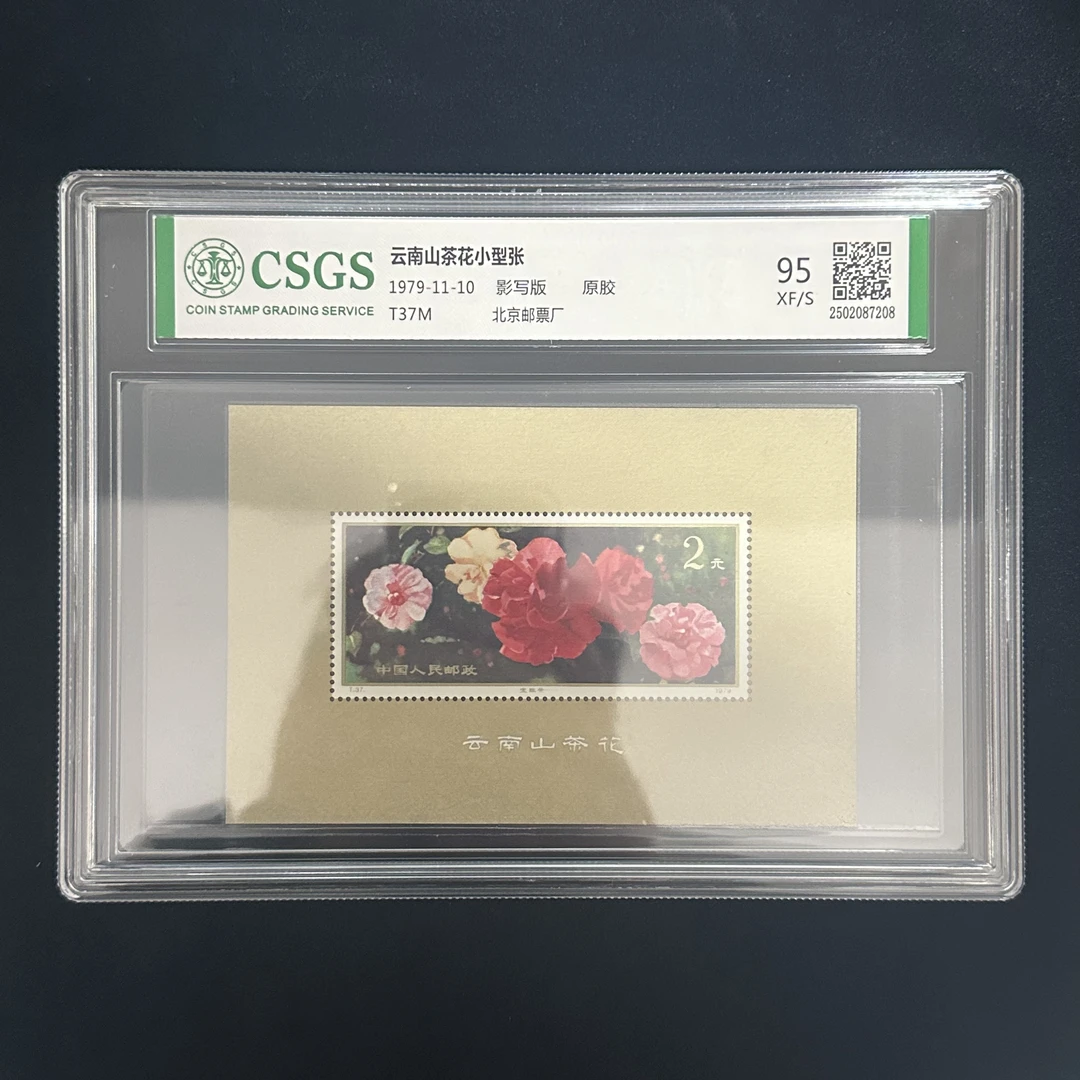 T37M  云南山茶花小型张 ( 盒装） 封装评级邮票