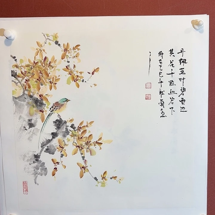 国画听兰老师花鸟