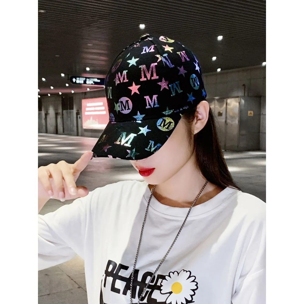 帽子女韩版潮牌鸭舌帽春秋遮阳防晒太阳帽印花字母网红时尚棒球帽