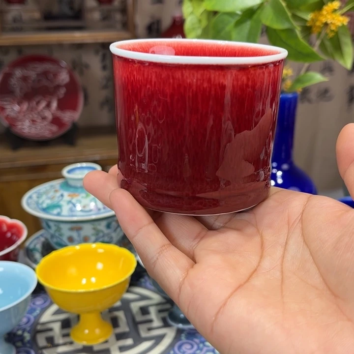 景德镇陶瓷浅行窑竹筒杯