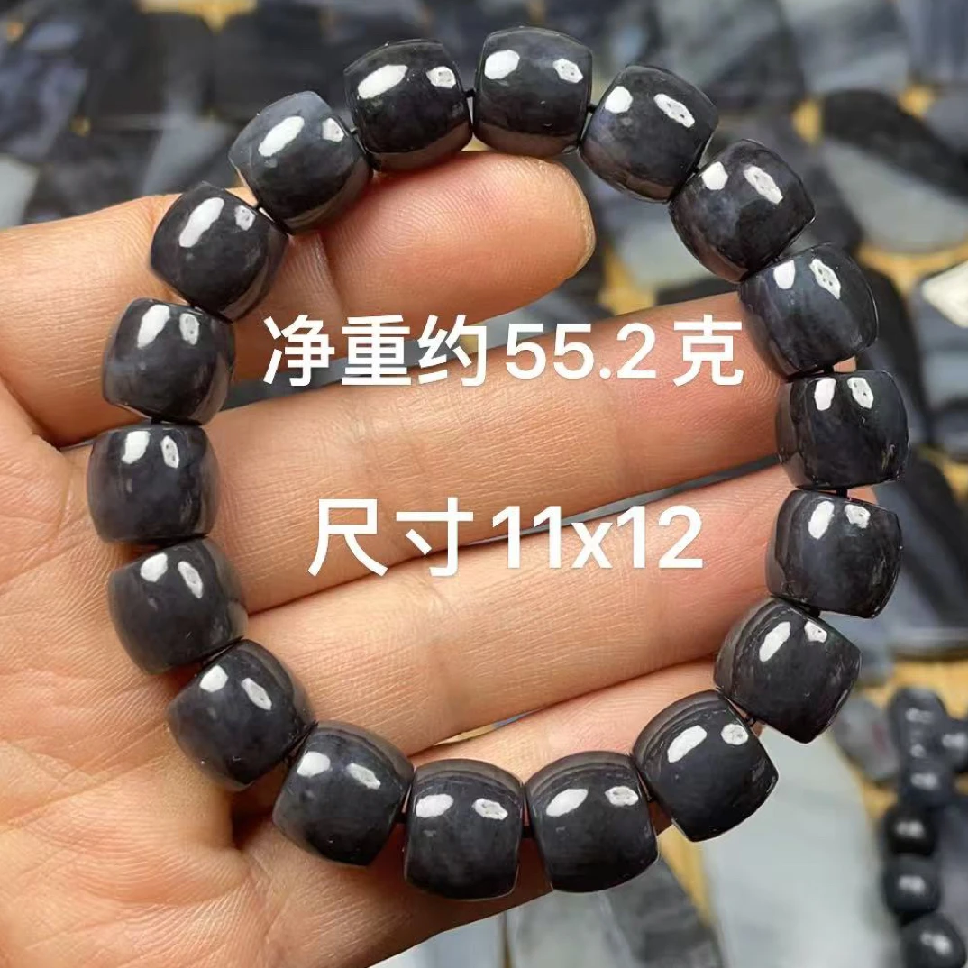 天然和田玉籽 料青花聚墨直切11x12时尚转运手串手链