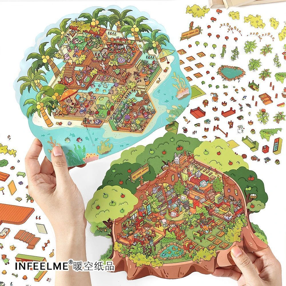 Infeel.Me超大版系列造景贴纸韩系场景我的小屋第二弹趣味手工DIY