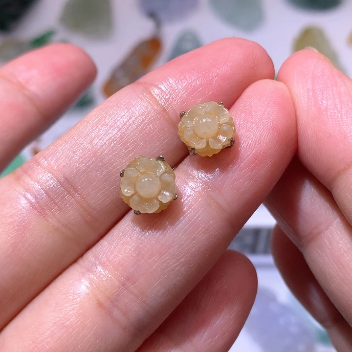 未镶嵌定制翡翠耳饰