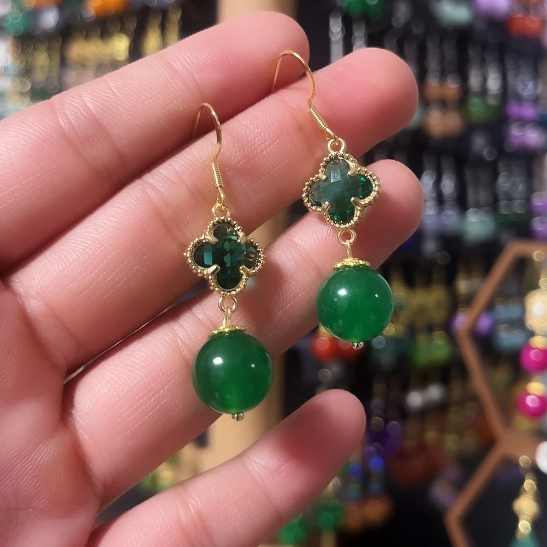 锆石纯铜925银耳饰