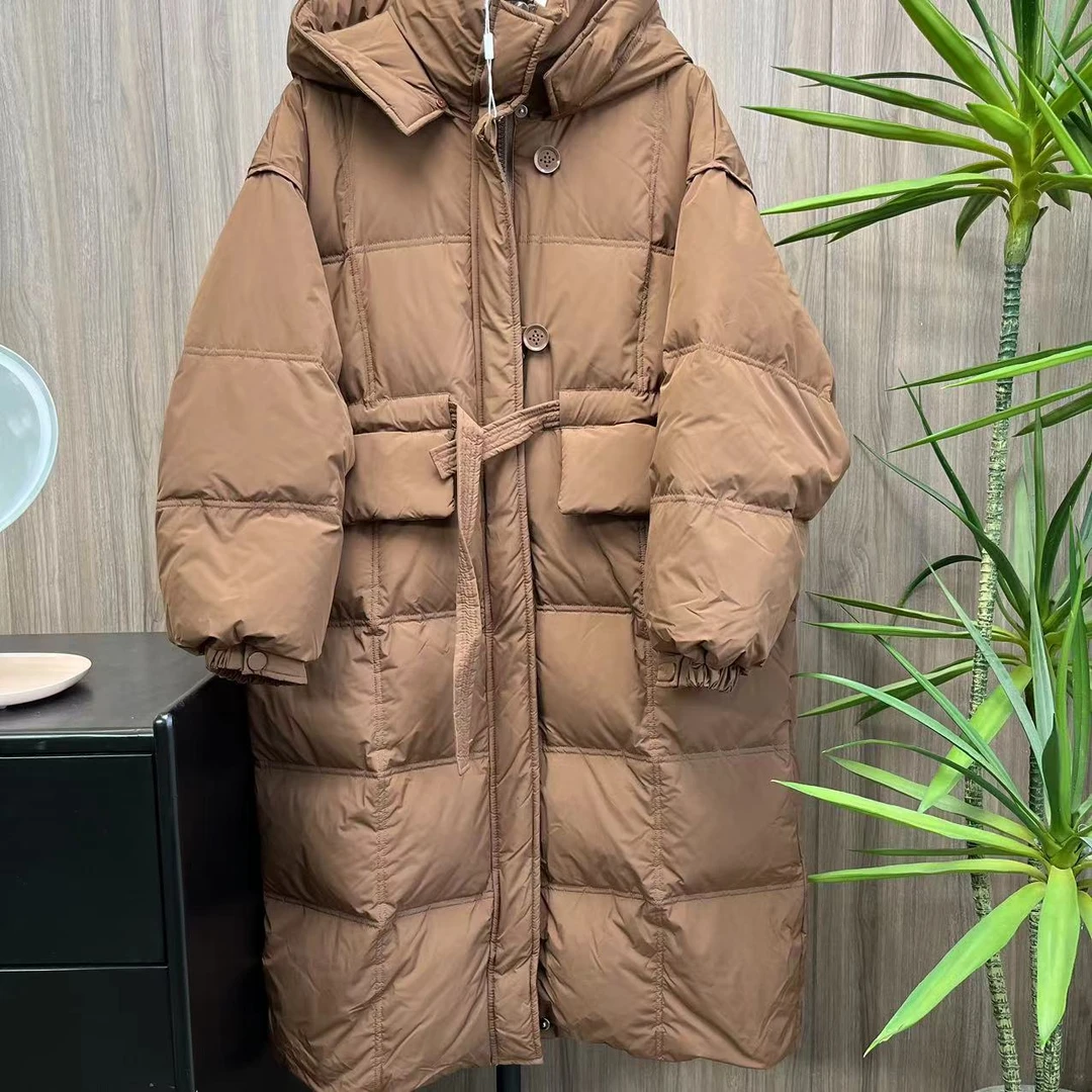 冬季新款雅丹色系长款加厚羽绒服 h1051