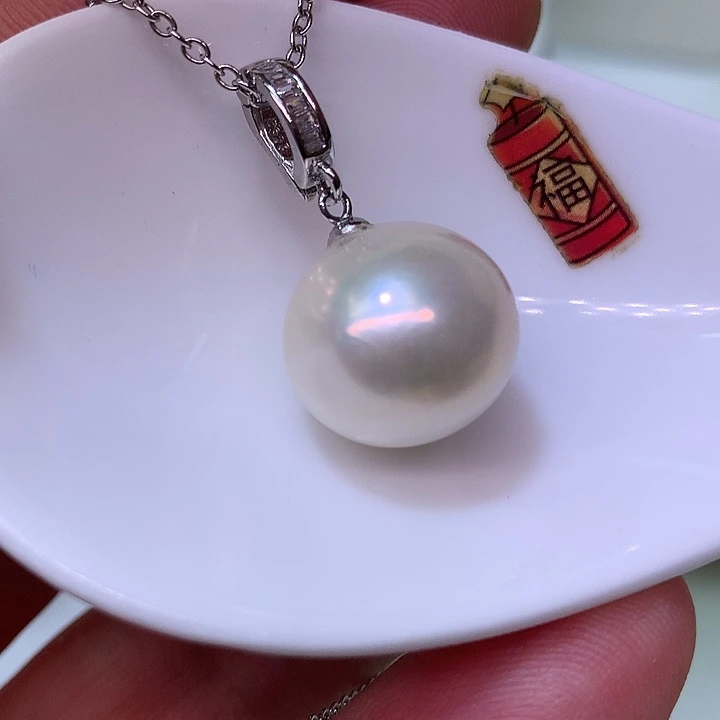 银S925镶嵌耳饰淡水珍珠