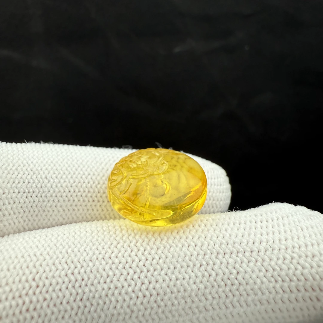 J5041天然原矿俄料蜜蜡净水金珀龙扣16*6.8 mm支持鉴定假一罚十