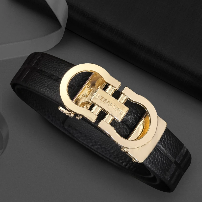 【头层牛皮】男士高档潮流休闲时尚商务轻奢皮带S8153TD【ZBJ】