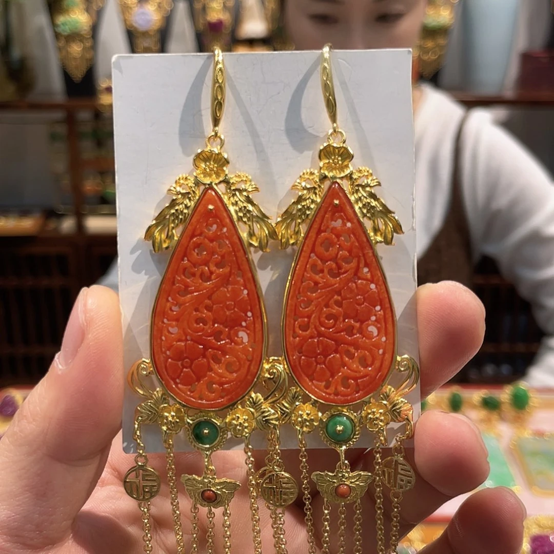 锦纶铁合金耳坠耳饰