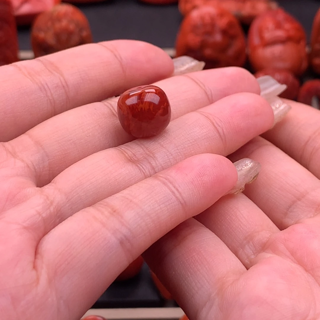 南红玛瑙南红川料原矿老型单珠12.5mm未镶嵌