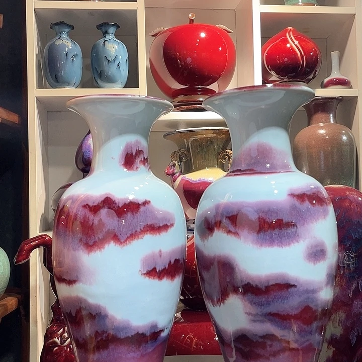 陶摆件钧瓷无双窑变无对