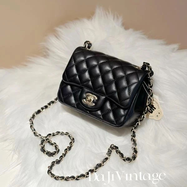 大吉中古/Chanel香奈儿黑金方胖子斜挎包