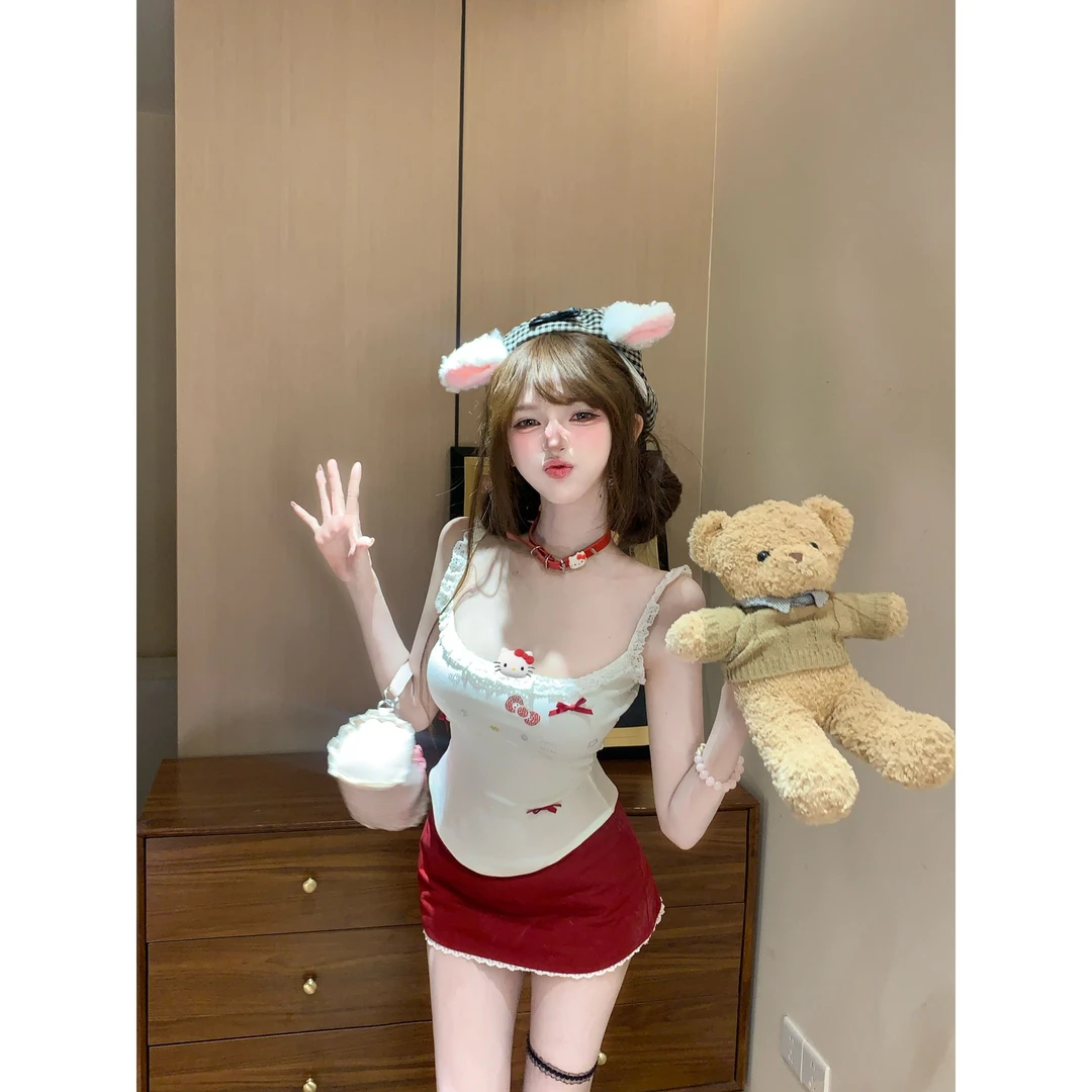 瑞茜·威瑟斯 性感Kitt* 夏可爱甜美风原创设计款吊带半裙R2327-1L