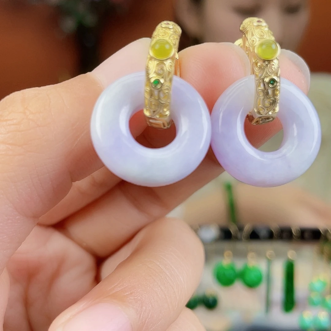 翡翠未镶嵌耳饰饰品