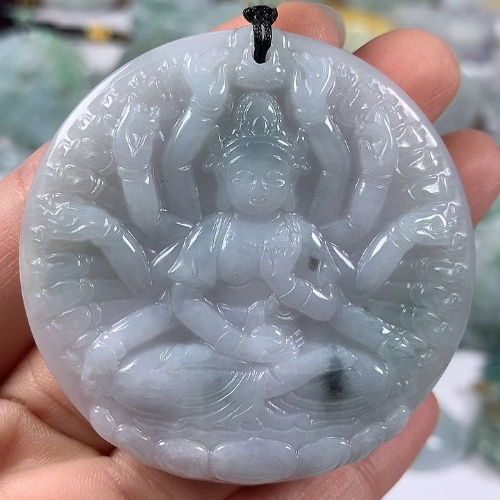 翡翠未镶嵌颈饰千手观音福利