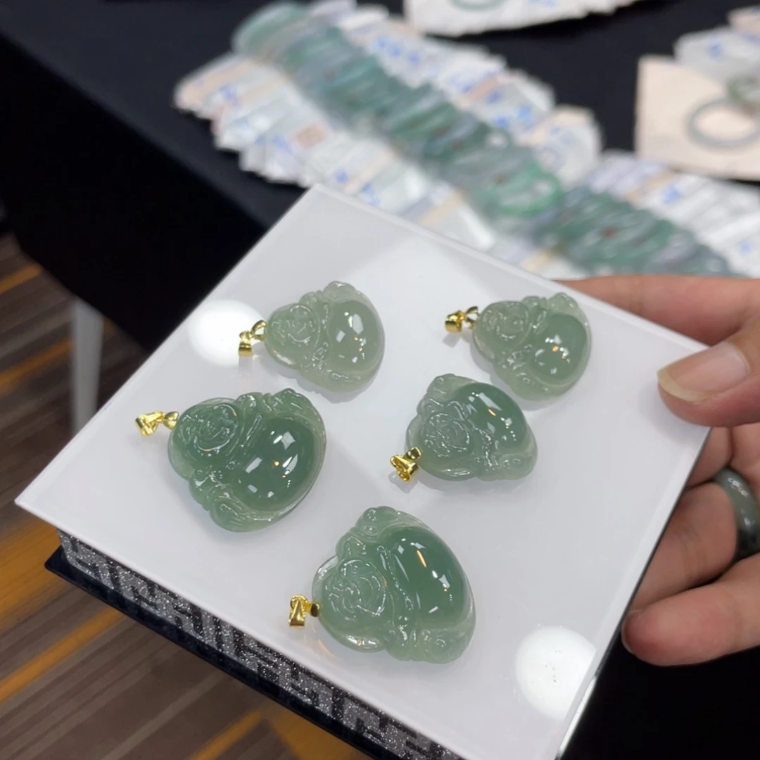 翡翠未镶嵌颈饰纯天然缅甸a货翡翠佛公
