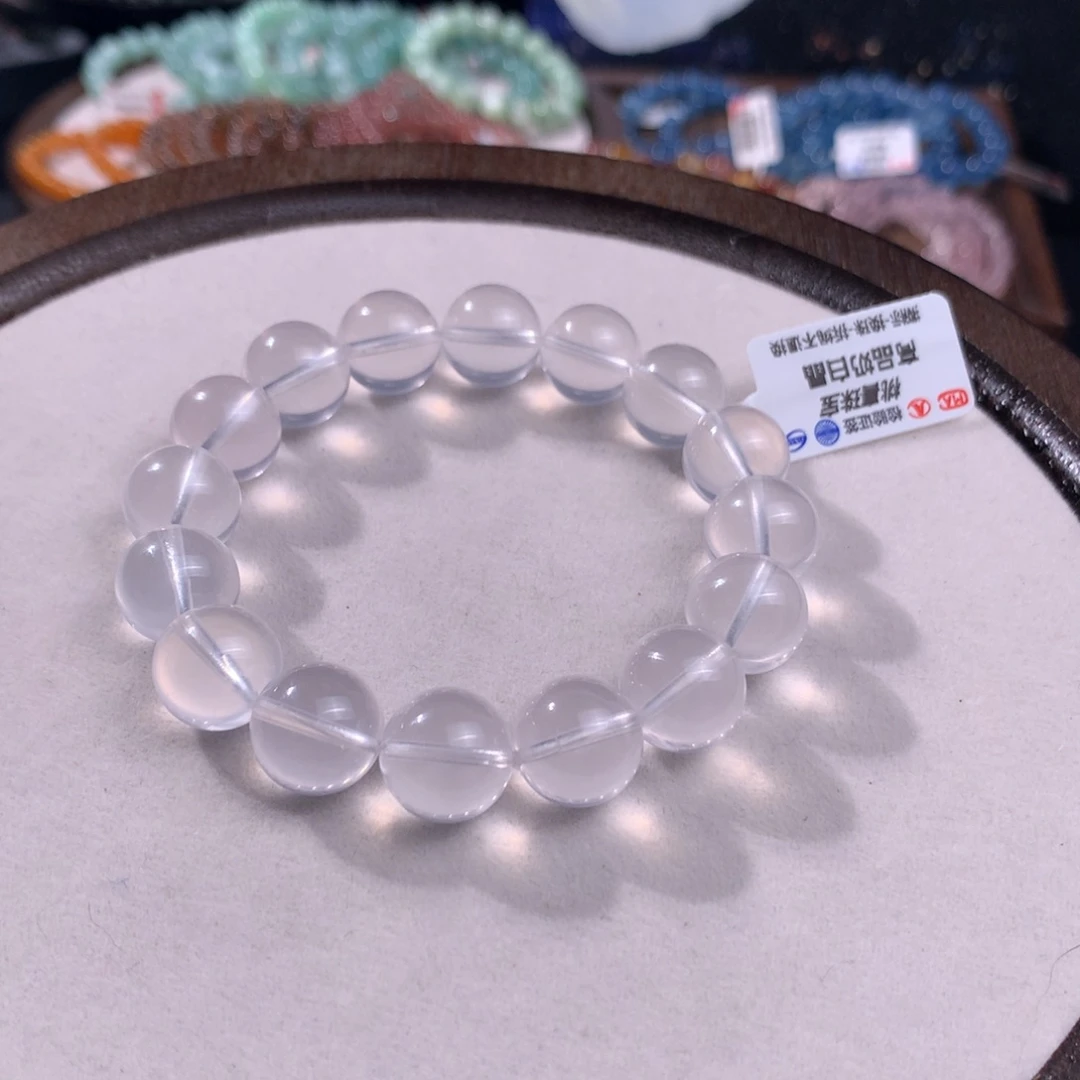 水晶手链未镶嵌12+高品奶白晶
