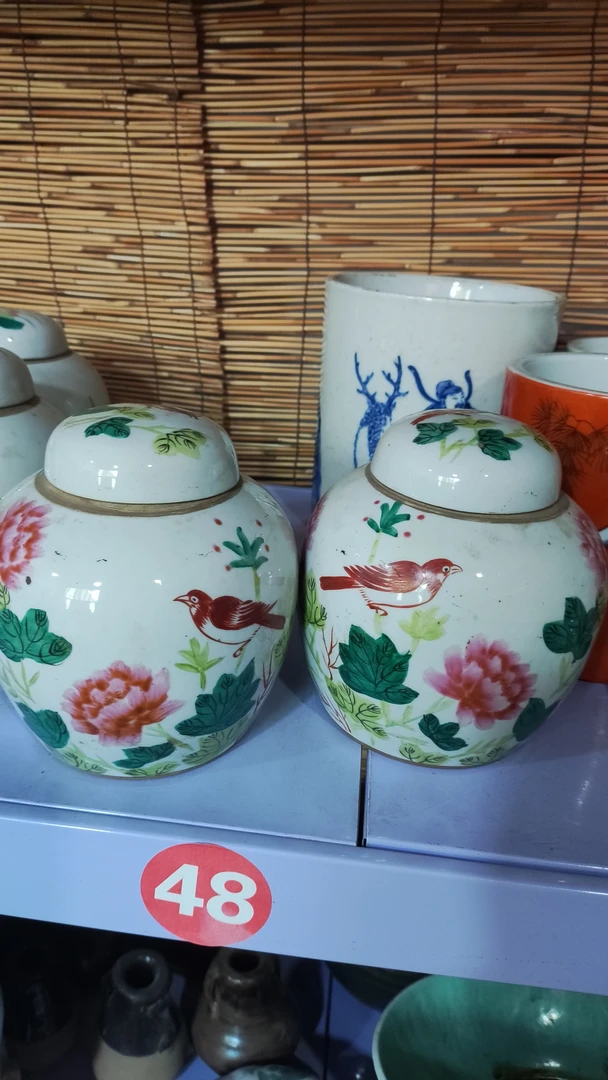 花鸟冬瓜罐一对！！！！！！！！！