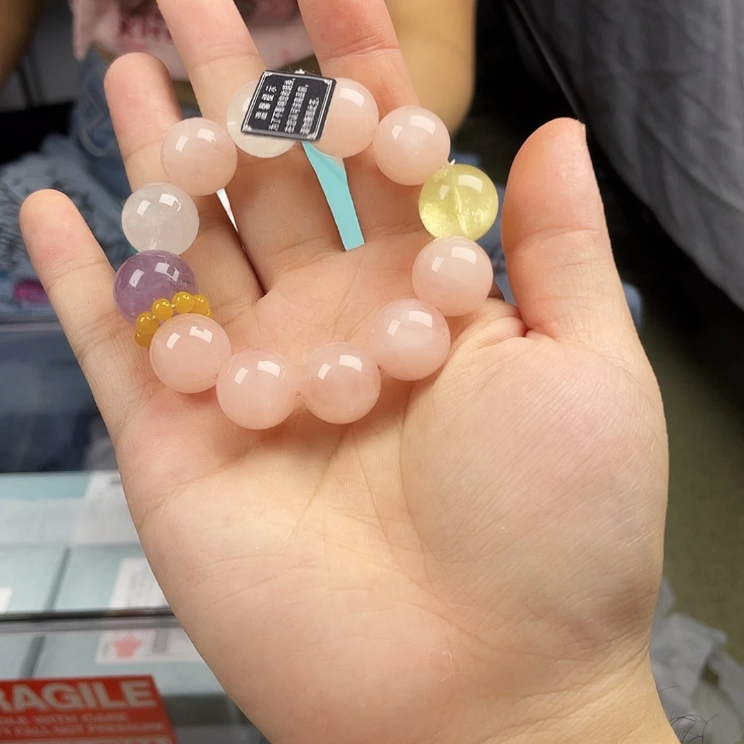 水晶手串银S925镀金镶嵌