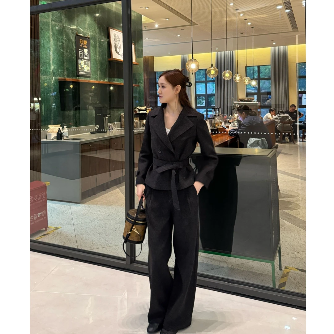 OuYing欧莹通勤时尚套装羊毛毛呢设计师女装休闲小香风轻奢气质