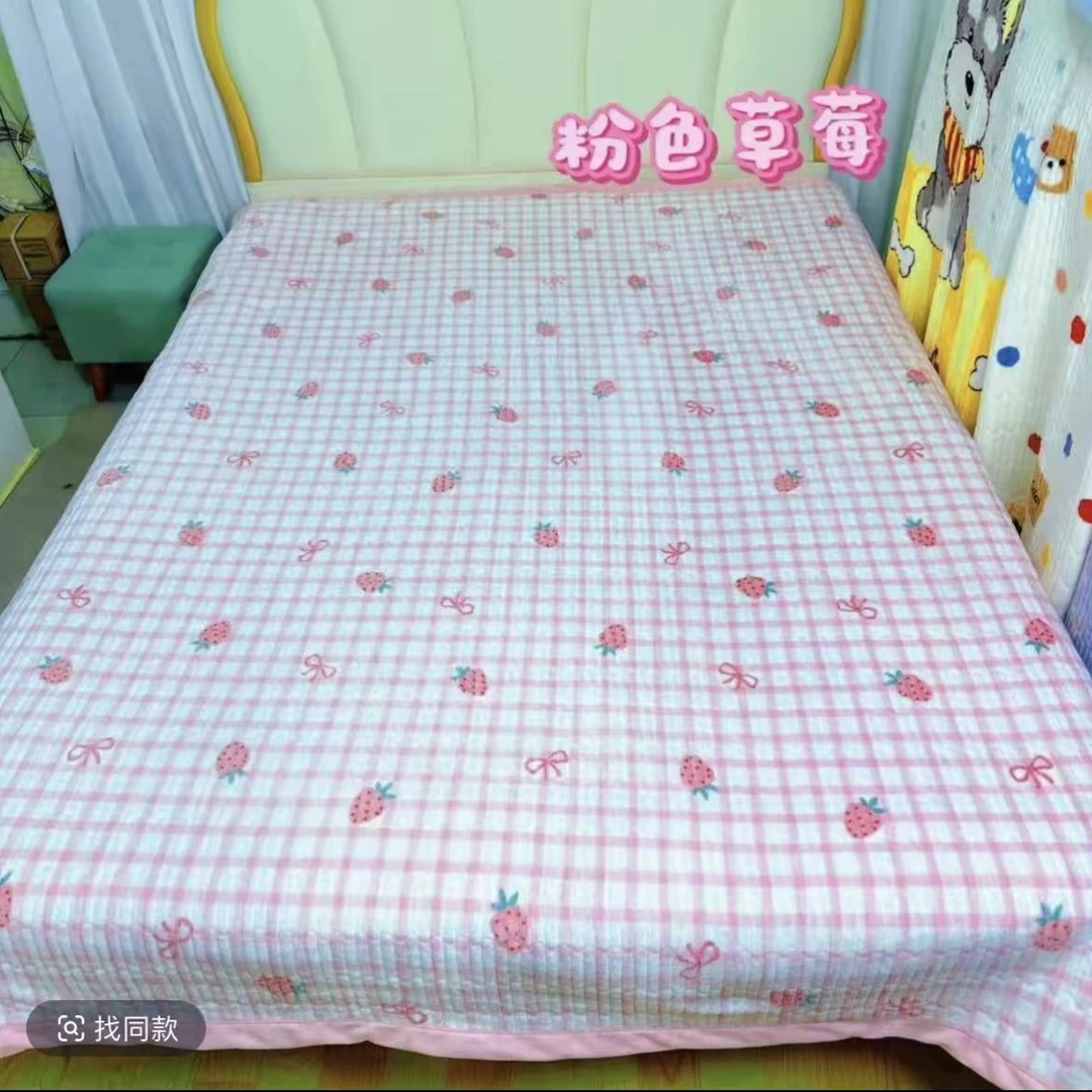 四季通用牛奶绒A面全棉B面牛奶绒双面可用床盖