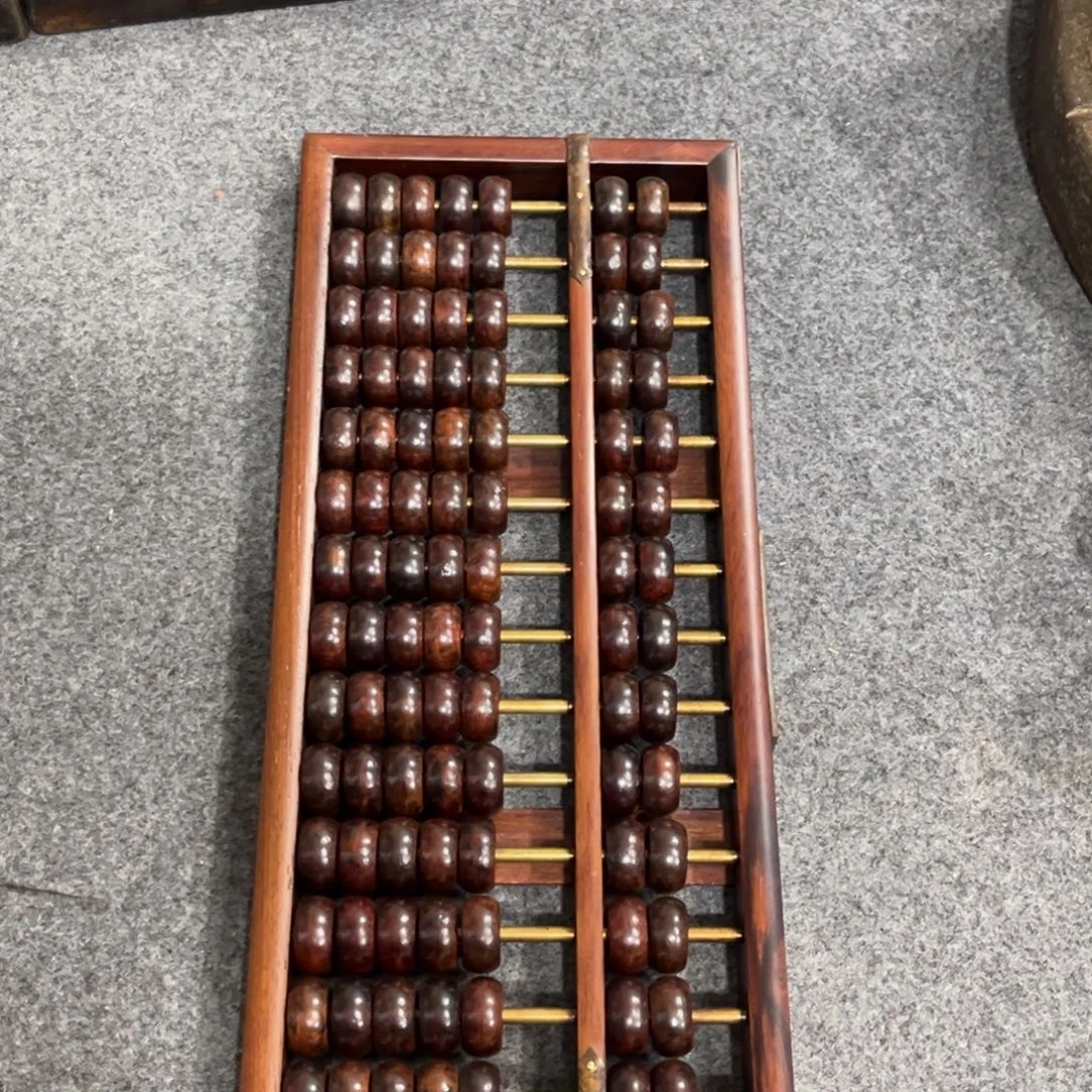 木红木15档算盘完整，全品的