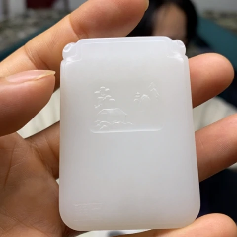 和田玉未镶嵌手链白玉牌子