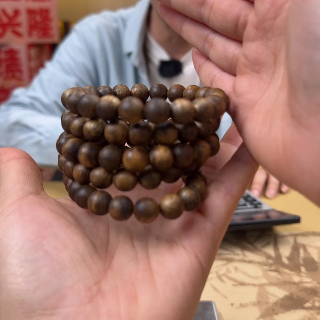 沉香手串白棋圆珠1.0多样性发货1条