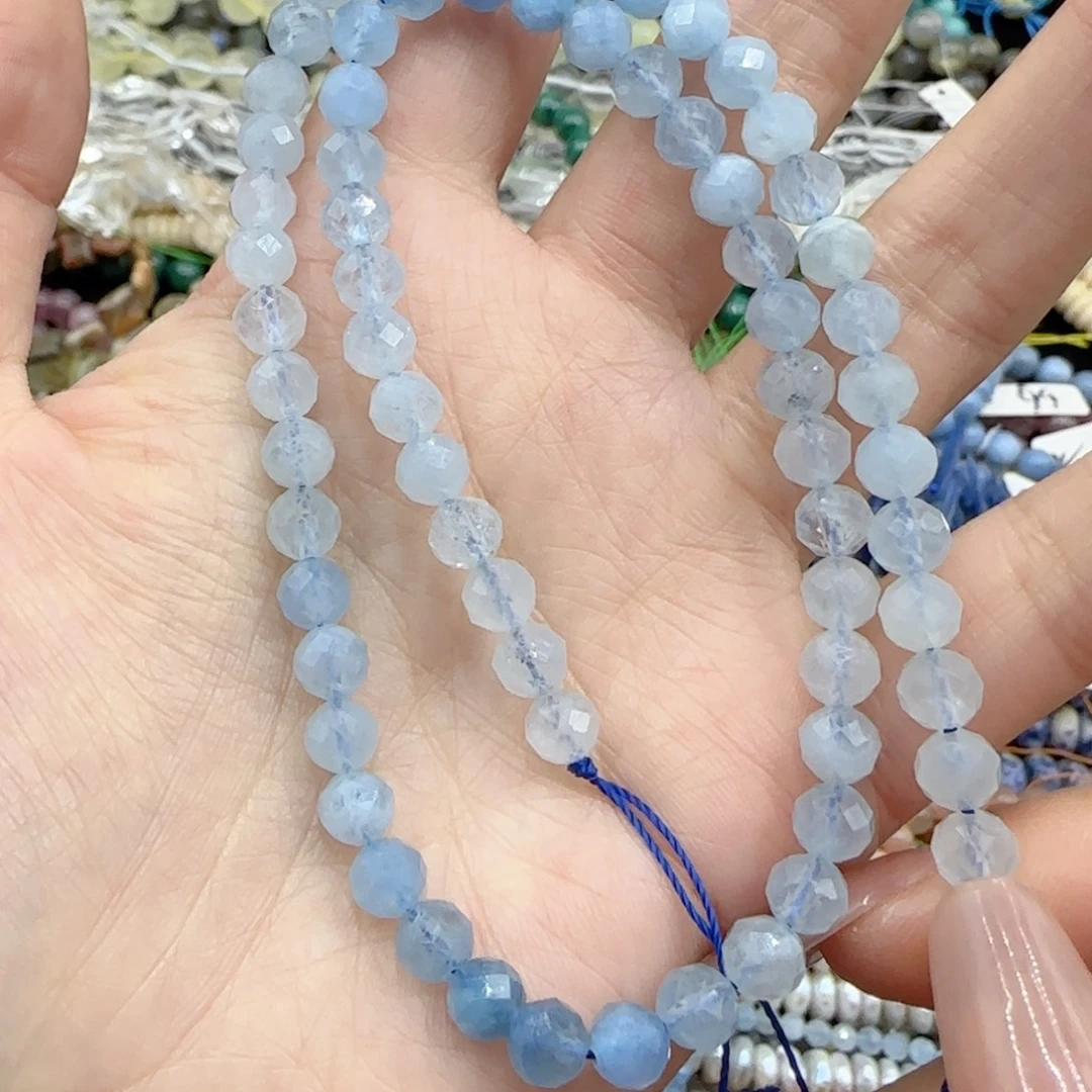 玛瑙/玉髓未镶嵌珠宝半成品海蓝宝切面一条卡6