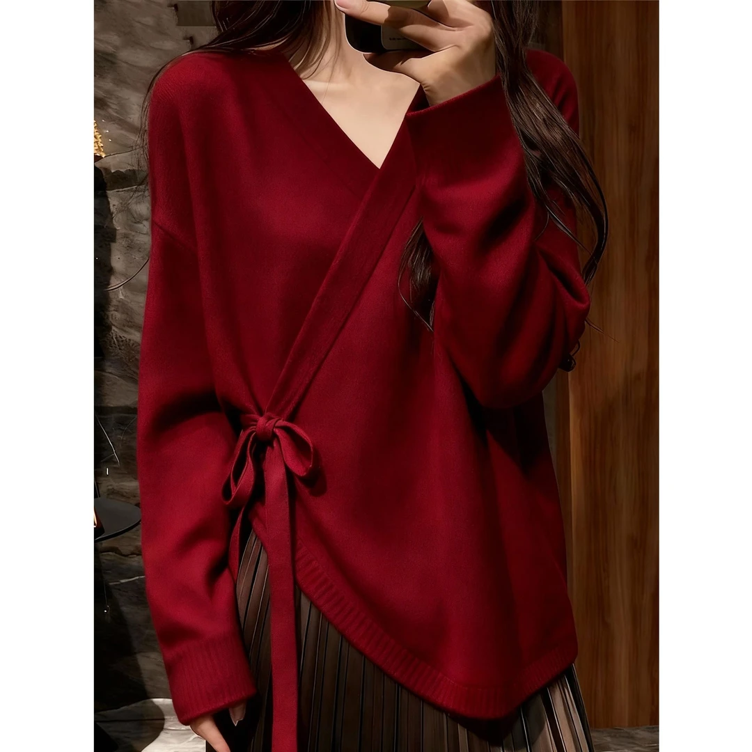 新中式女装国风毛衣气质高级感超好看宽松针织上衣女2025秋冬新款